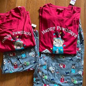CHRISTMAS PAJAMAS 🌲NWT Macys 2piece sets - 1 WOMENS large & 1 MENS XXL